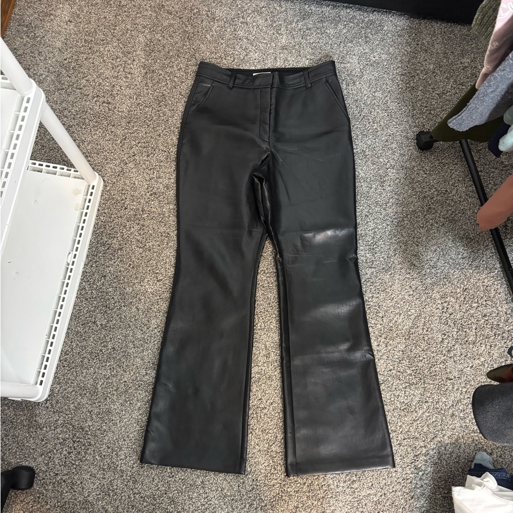 Babaton Jet Black Leatherette Trousers